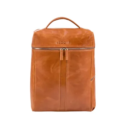 Obrázek produktu pro Negotia Kova Kožený Batoh na Notebook 15,6 palce Koňak – Business Batoh, Městský Batoh, Pravá Kůže Backpack