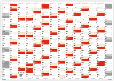 Produktbild von XXL Wandkalender DIN A0 2027 (rot2) große Tageskästchen (Kalender werden gerollt versendet)