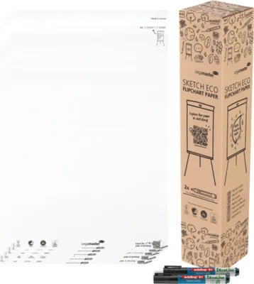 Produktbild von Legamaster SKETCH ECO Papierblock blanko 5x 20 Blatt, Papier, 0,12 mm, 650 mm, 980 mm, 4,99 kg, 63 Stück(e)
