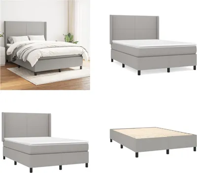 Immagine prodotto di vidaXL Letto a molle con materasso in tessuto grigio chiaro 140x200 cm - Letto a molle - Boxspringbetten - Bett - Schlafzimmermöbel