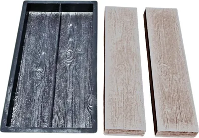 Produktbild von Schalungsform Gießformen Holzstruktur Holzbohlenoptik Diele 2 x (60 x 15 x 6 cm) -Terrassenplatten Gehwegplatten selber gießen