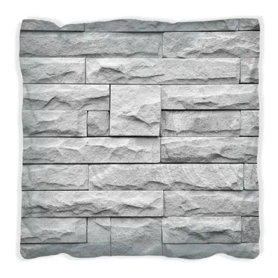 Produktbild von Wallario Premium Kissen, weiche Oberfläche, mit Motiv Steinwand grau, Größe: 40 x 40 cm, mit weißer Rückseite