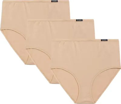 Imagen del producto de Paquete de 3 sujetadores tipo bralette, color beige, gris, verde y rojo, confeccionados en algodón, talla S