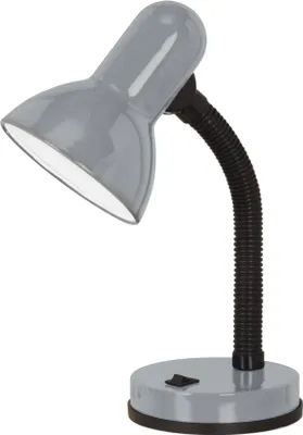 Produktbild von EGLO Tischlampe Basic 1, 1 flammige Tischleuchte, Schreibtischlampe aus Stahl und Kunststoff, Farbe: Silber, Fassung: E27