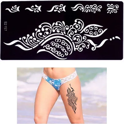 Produktbild von Henna Tattoo Schablone Airbrush Stencil Blume Ornamente