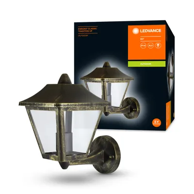 Produktbild von LEDVANCE ENDURA CLASSIC Tradition, Wandbeleuchtung für den Außenbereich, Schwarz, Gold, Aluminium, IP44, Eingang, Fassade, Pfad, Terrasse, I