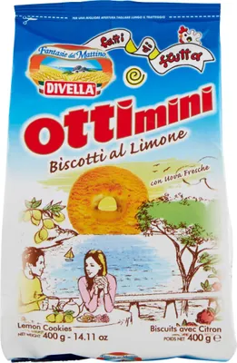 Zdjęcie produktu dla Ciastka Ottimini al Limone 400g - Divella