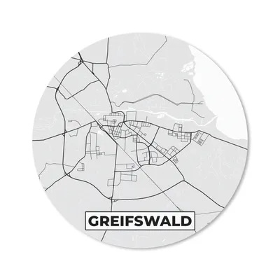 Produktbild von MuchoWow® Mauspad Mousepad Karte - Stadtplan - Greifswald - Karte - Deutschland 50x50 cm - Mousepads - Maus Mat - Pad - Mausunterlage - Vinyl