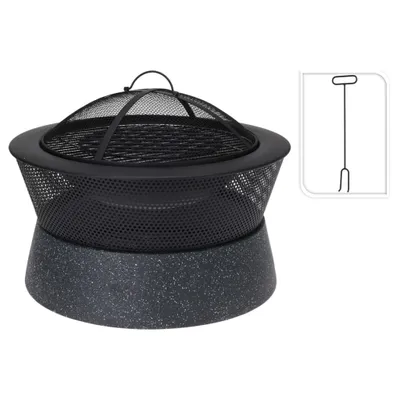Produktbild von ProGarden Feuerschale mit Grill Rund 54,5x54,5x38 cm Schwarz