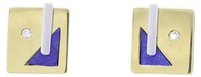 Produktbild von MIAMAR 0802047 Damen Ohrstecker 14 Karat (585) Bicolor Gold blau