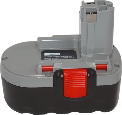 A cordless power tool battery pack is shown against a white background.