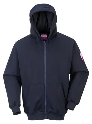 Produktbild von Portwest FR81 Flammhemmendes Kapuzensweatshirt mit Frontreißverschluss Navy Gr. XXXL