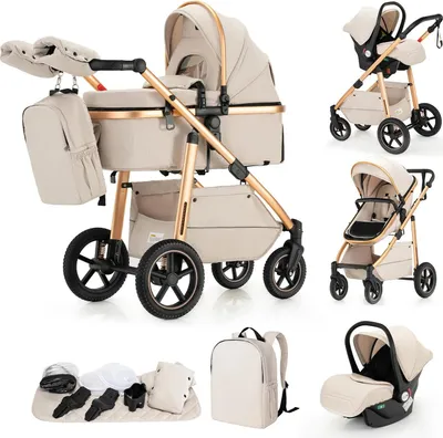Immagine prodotto di Sistema di trasporto per neonati, design 3 in 1, facile da ripiegare, 516C-BIANCO