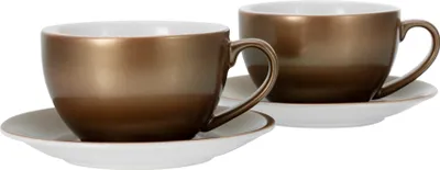Produktbild von CreaTable, 25846, Golden Days Weiss, Cappuccinoset 4-tlg, Steinzeug