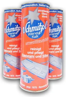 Produktbild von Schmitzol`s Wiener Kalk - reinigt und pflege Edelstahl und Silber  3 x 125 g