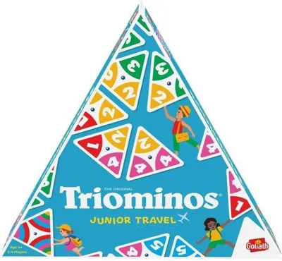 Obrázek produktu pro Triominos Junior Travel '24, rodinná hra, cestovní hra, 3 herní úrovně, GOLIATH