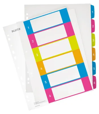 Produktbild von Leitz 12420000 Tab-Register Numerischer Registerindex Polypropylen (PP) Mehrfarbig