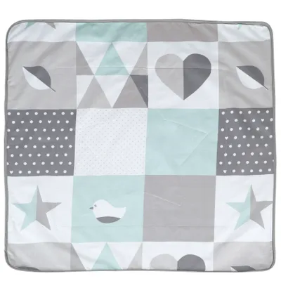 Produktbild von roba Babydecke 'Happy Patch', 2 seitig: 1x super weich, warm & flauschig, 1x 100% Baumwolle