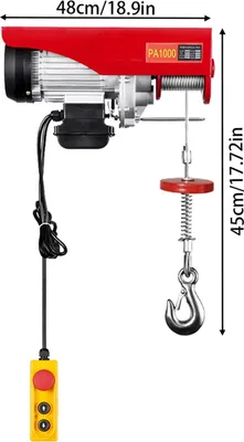 Image de Treuil électrique 220V, capacité de levage élevée de 1000 kg, vitesse de levage rapide de 8 m/min, charge maximale de 1000 kg