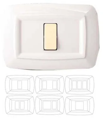 Image de Plaque de recouvrement pour interrupteurs « ronds » blanche, 3 modules