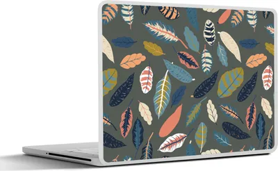 Produktbild von MuchoWow® Laptop Aufkleber Sticker Cover Muster - Blätter - Pastell 40x30 cm - Laptop Dekoration - Selbstklebend
