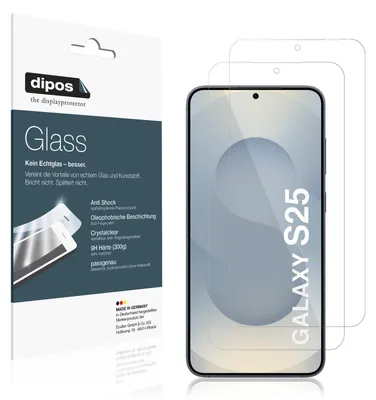 Produktbild von 2x Schutzfolie für Samsung Galaxy S25 - Anti-Shock 9H Folie dipos Glass Kunststoffglas