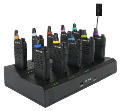 Zdjęcie produktu dla Radiotelefony, miniradiotelefony PMR446, ładowalne, z ładowarką 10-kanałową