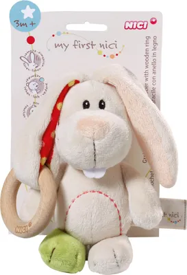 Produktbild von Greifling Hase Tilli 15cm mit Holzring