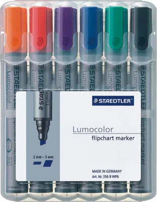 Zdjęcie produktu dla 1x Lumocolor 356 B WP6 – zestaw 6 markerów do tablic flipchartowych Lumocolor