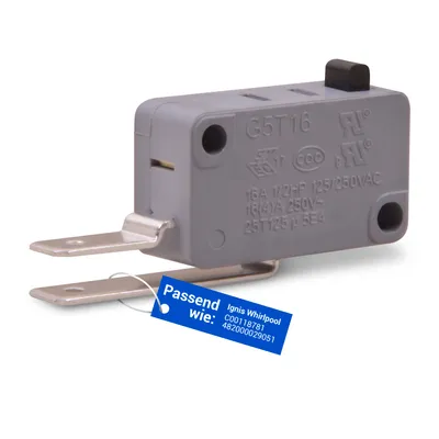 Produktbild von Mikroschalter 250V 16A passend wie Ignis C00118781 482000029051 für Geschirrspüler