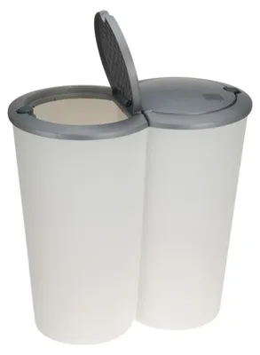 Productafbeelding van Dubbele afvalbak, prullenbak, vuilnisbak, afvalscheider met deksel, 2x 25 liter