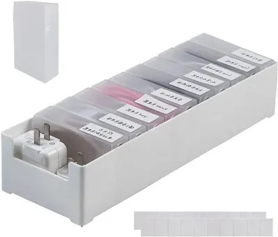 Produktbild von Kabelmanagement Box – Organizer Box für Datenkabeln & Ladegeräte – Kabel Organisator mit Fächern – USB Kabel Box