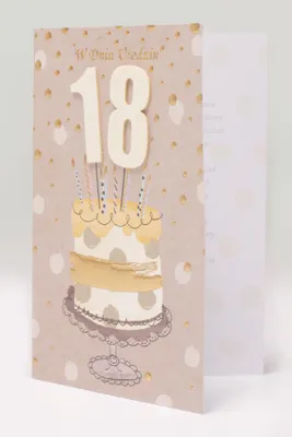 Immagine prodotto di Biglietto di auguri per il 18° compleanno (torta con 18 candeline)