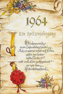 Produktbild von Geburtstag – Jahrgang 1964 – Innentext - Glückwunschkarte im