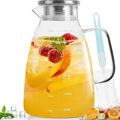 Produktbild von Famanu Karaffe 2 Liter - mit Deckel und Markierungsringen