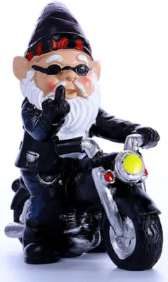 Produktbild von Motorrad-Gartenzwerg, 13,3 cm x 13 cm, lustige Gartenzwergfigur, wasserfest, sonnenbeständig, Gartendekoration für draußen, Motorradgeschenk für Männer