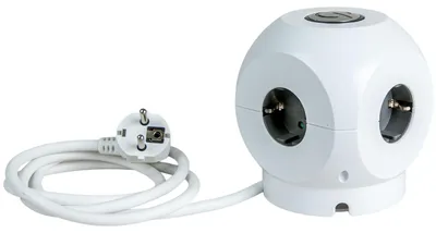 Produktbild von Unitec Mehrfachstecker Würfel 4-Fach Schalter Steckdosenwürfel Mehrfachsteckdose