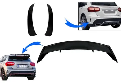 Produktbild von Kofferraumspoiler Heckklappen Seitenflossen Flics für Mercedes GLA X156 GLA45 14-19.