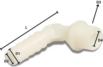 Obrázek produktu pro Hadicová spojka plastové koleno průchodka x AG 1/2" x 20 mm