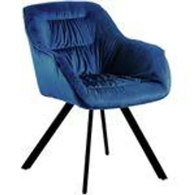 Produktbild von Moderne Esszimmerstühle - schicke Esstischstühle in Velvetoptik gepolsterte Stühle für Wohn- und Esszimmer , Menge:1 St.;Farbe:Navi