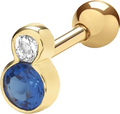 Productafbeelding van Oorbellen van cartilage, uniek ontwerp, voor dames, goud 375/1000 met zirconiumoxide - 6mm * 4mm; TRS35103