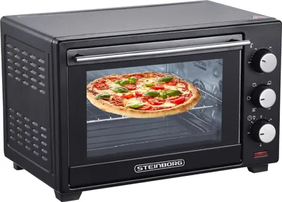 Produktbild von Steinborg Minibackofen 25 Liter | Pizzaofen | 3 in 1 Backofen | Backofen mit Umluft | 1600 Watt
