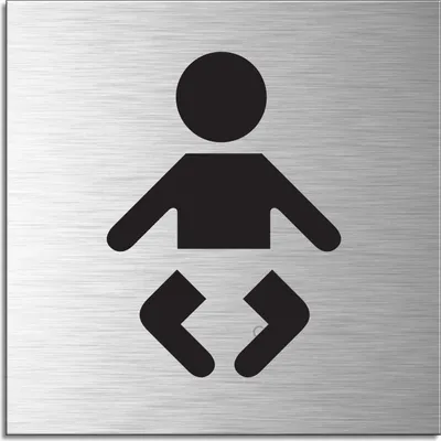 Produktbild von Schild - Babyraum | Türschild 120 x 120 mm Aluminium selbstklebend