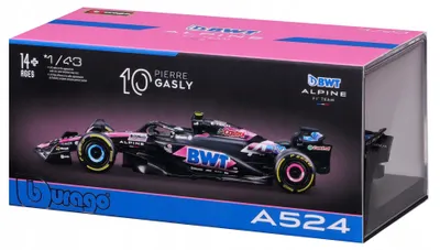 Zdjęcie produktu dla BBURAGO Alpine F1 A524, Model samochodu sportowego, Wstępnie zmontowany, 1:43, Alpine F1 A524, Każda płeć, Metal, Plastik