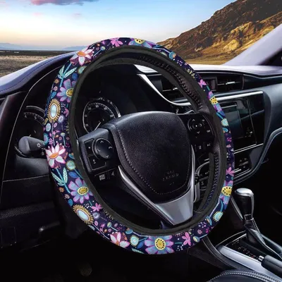 Imagen del producto de Funda para volante de coche, suave y elástica, de 15 pulgadas, antideslizante, universal, para volante