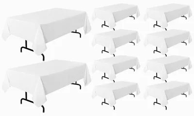 Produktbild von Tischtuch Rechteckig 153x260 cm Weiß Polyester 10er Pack