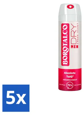 Produktbild von 5 x Borotalco Men Amber Deodorant Spray - 150 ml - Vorteilspackung - 5 Stücke