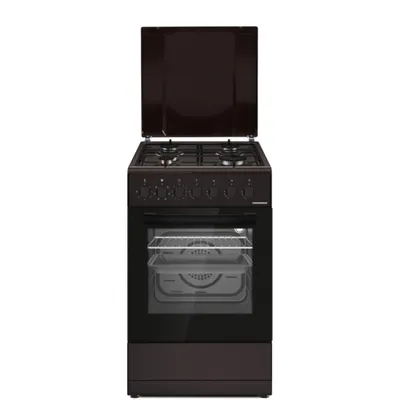Produktbild von Heinner HFSC-S60LITGC-BRW, Freistehender Herd, Braun, Drehregler, Vorderseite, Gaskochfeld, 4 Zone(n)