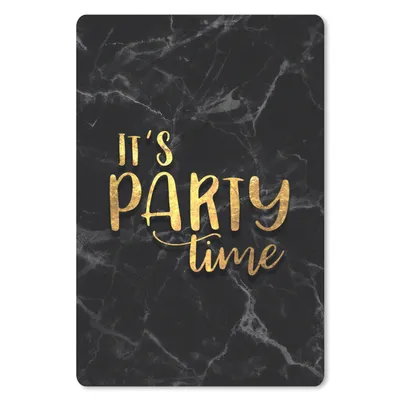 Produktbild von MuchoWow® Mauspad Mousepad Zitat - Party - Gold - Marmor 18x27 cm - Mousepads - Maus Mat - Pad - Mausunterlage