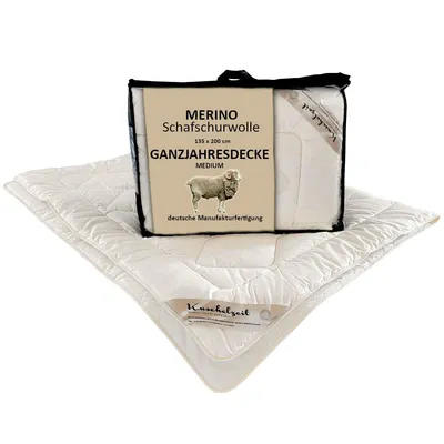 Produktbild von Merino Schafschurwolle Ganzjahresdecke Kuschelzeit in 135x200 cm 41510